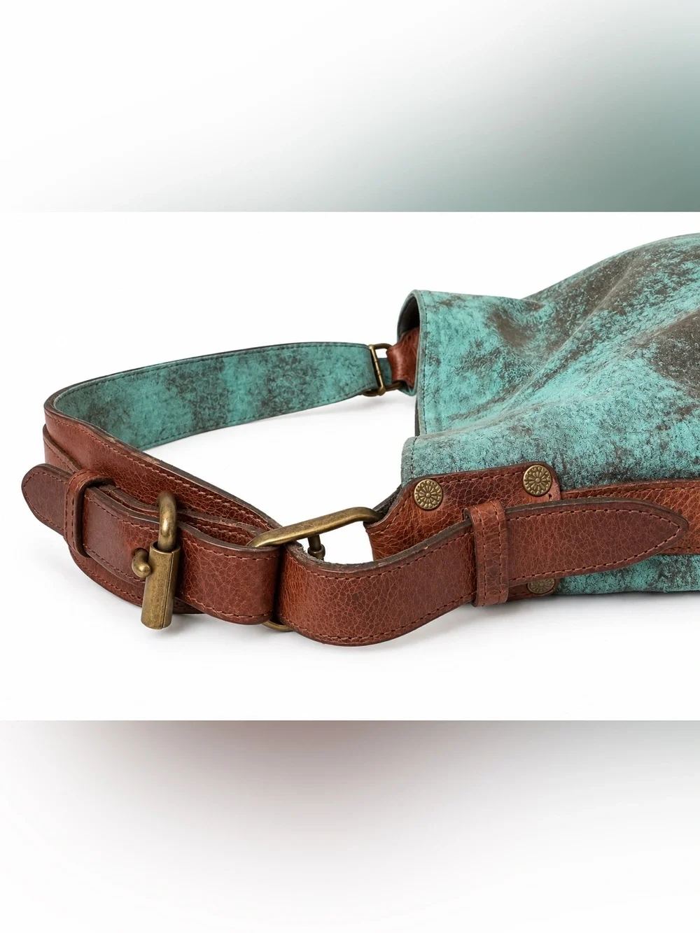 Juan Antonio Medium Soft Leather Turquoise Hobo Shoulder Bag